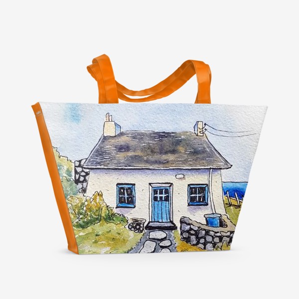 Пляжная сумка «Домик на берегу моря»