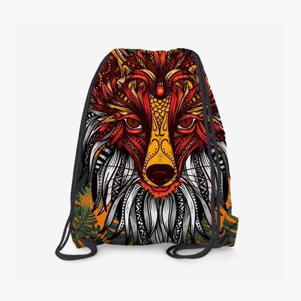 Рюкзак «Африканская лиса с тропическим узором»