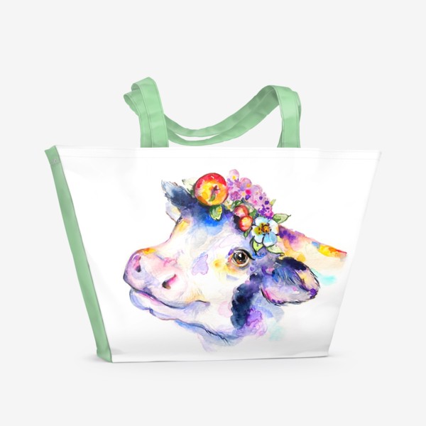 Пляжная сумка «Радужная корова»