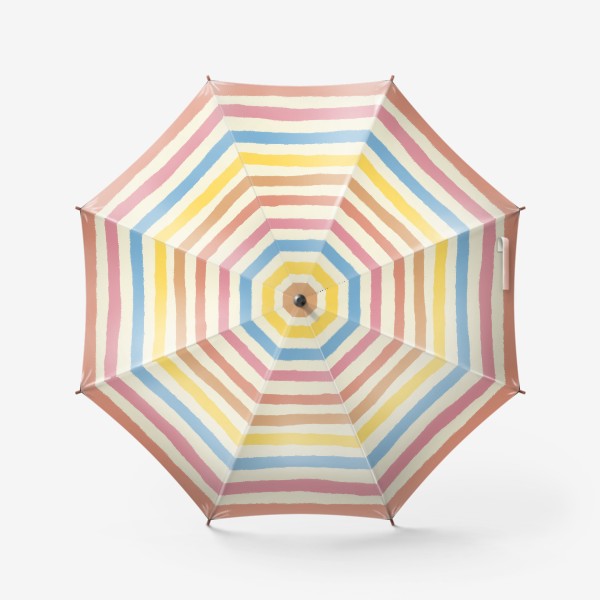 Зонт &laquo;Акварельные линии пастельных цветов на бежевом теплом фоне&raquo;