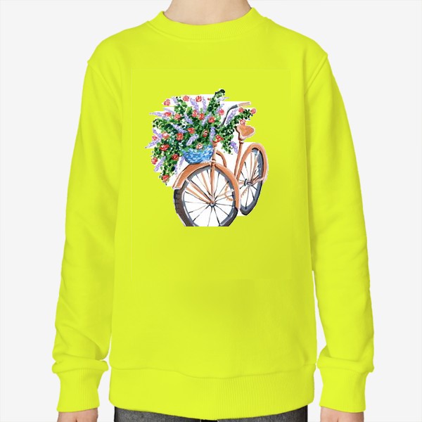 Свитшот &laquo;Велосипед с корзиной цветов&raquo;
