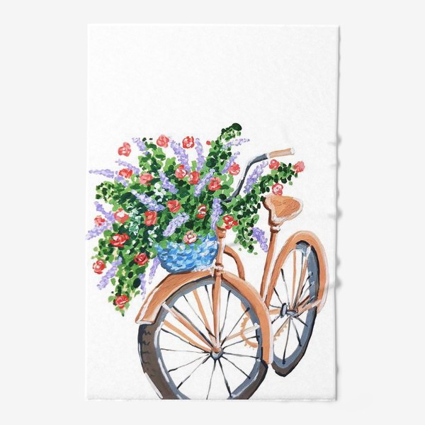 Полотенце «Велосипед с корзиной цветов»