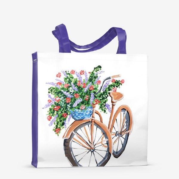 Сумка-шоппер &laquo;Велосипед с корзиной цветов&raquo;