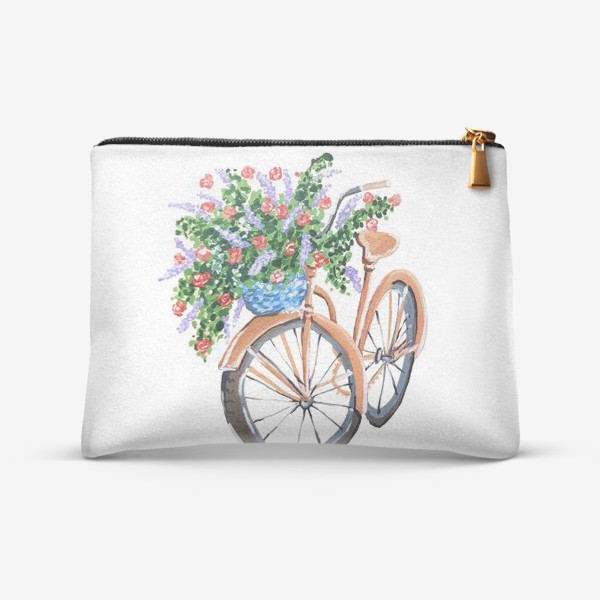 Косметичка «Велосипед с корзиной цветов»