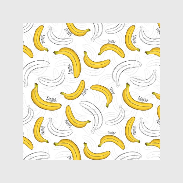 Скатерть &laquo;Бананы с надписями banana&raquo;