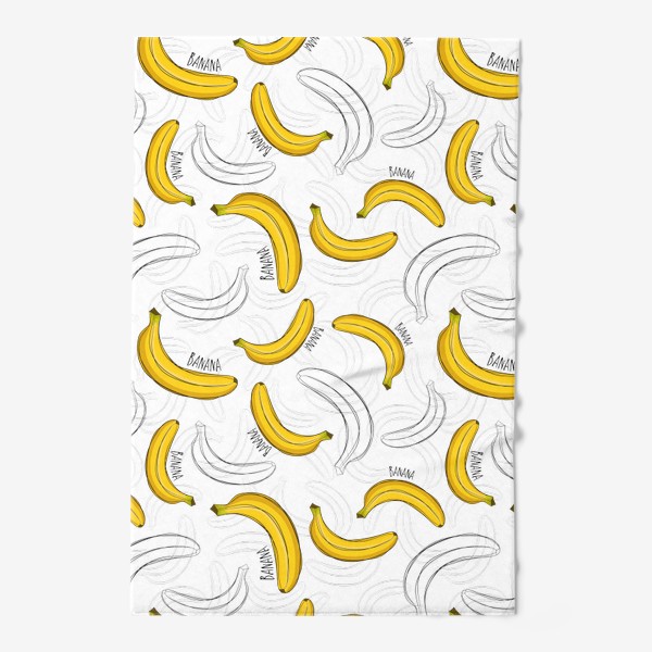 Полотенце &laquo;Бананы с надписями banana&raquo;