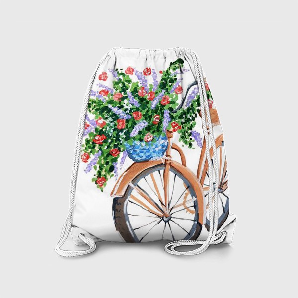 Рюкзак «Велосипед с корзиной цветов»