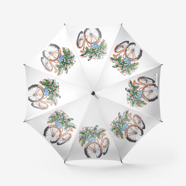 Зонт «Велосипед с корзиной цветов»