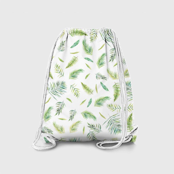 Рюкзак «Тропический принт пальмовые листья акварель»