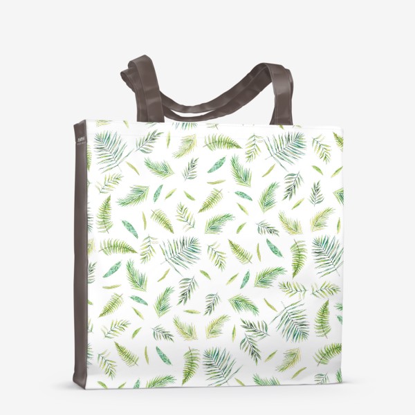 Сумка-шоппер «Тропический принт пальмовые листья акварель»