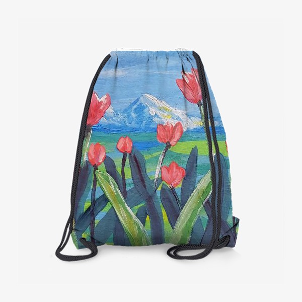 Рюкзак «Поле тюльпанов на фоне гор»