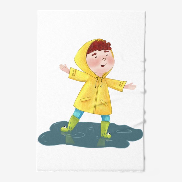 Полотенце «Мальчик радуется дождю»