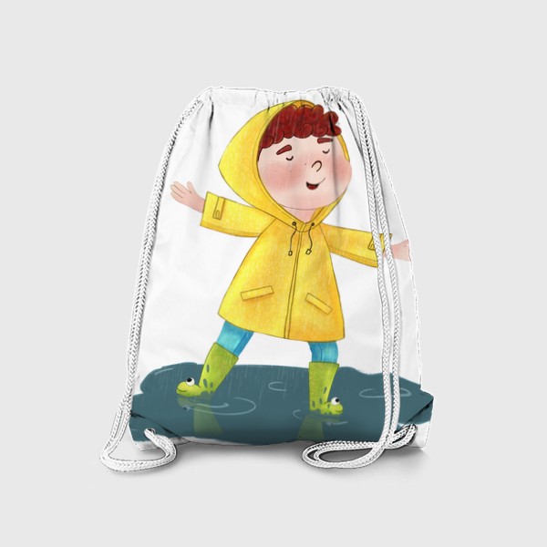 Рюкзак «Мальчик радуется дождю»