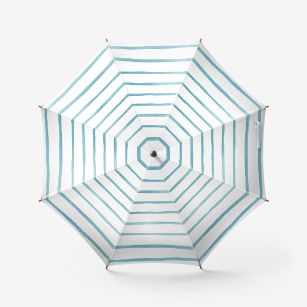 Зонт &laquo;Бирюзовые, горизонтальные акварельные полоски.&raquo;