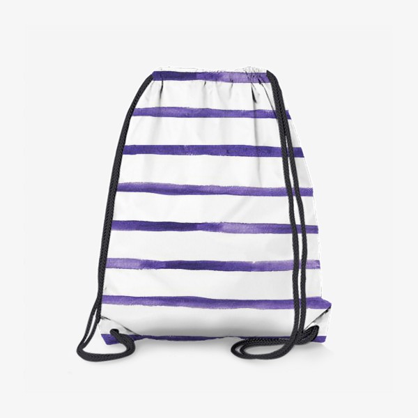 Рюкзак «Фиолетовые, горизонтальные акварельные полоски.»