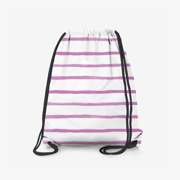 Рюкзак «Розовые, горизонтальные, акварельные полоски.»