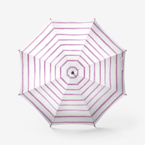 Зонт «Розовые, горизонтальные, акварельные полоски.»
