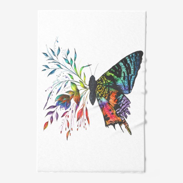 Полотенце «Бабочка с цветами»