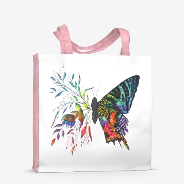 Сумка-шоппер «Бабочка с цветами»
