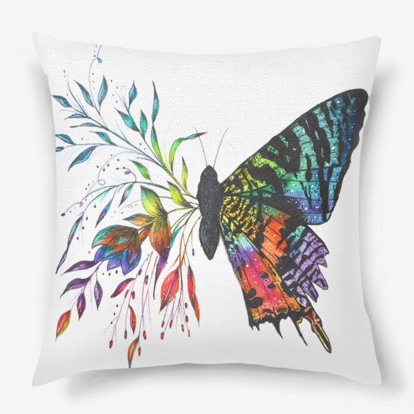 Подушка «Бабочка с цветами»