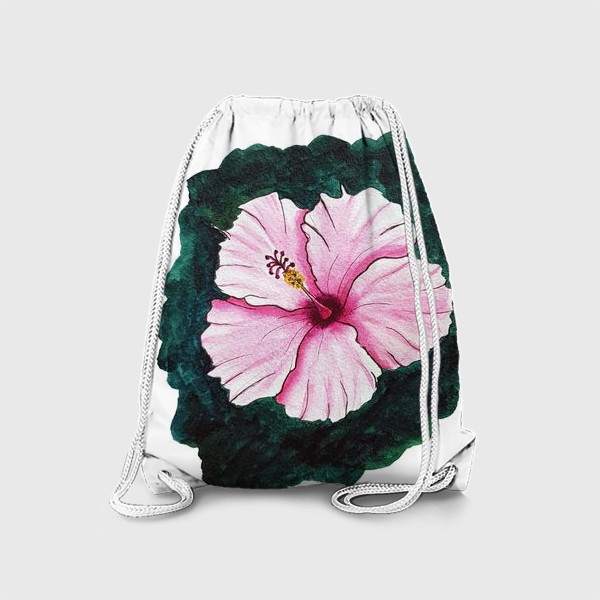 Рюкзак «Розовый цветок на зеленом фон»