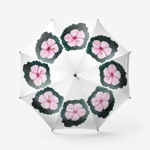 Зонт «Розовый цветок на зеленом фон»