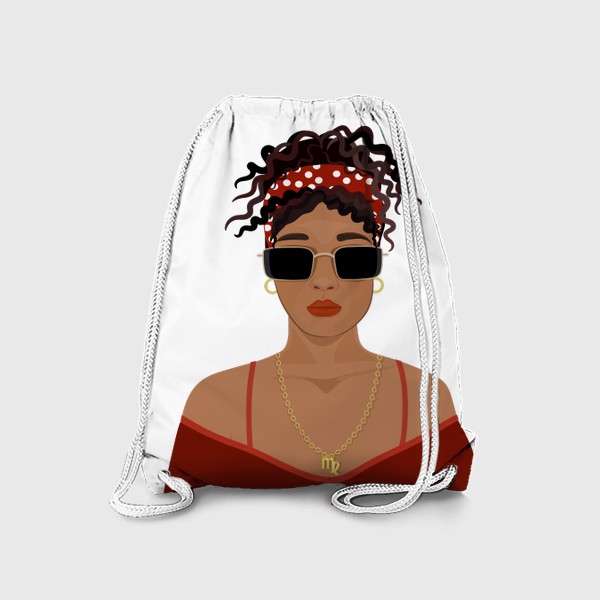 Рюкзак «Девушка в красном знак зодиака Дева »