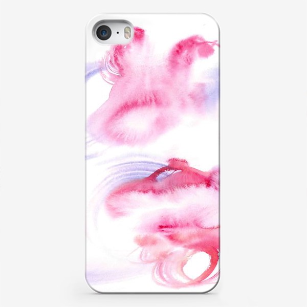 Чехол iPhone «Delicate airy watercolor curls in burgundy and violet gradient»
