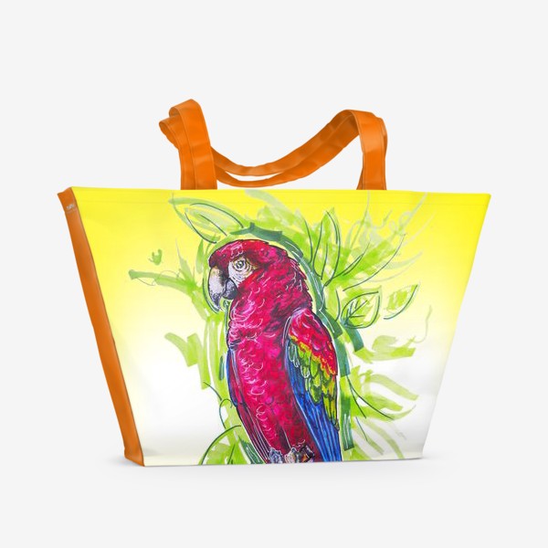 Пляжная сумка «Яркий попугай»