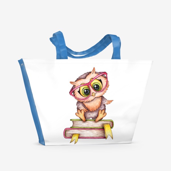 Пляжная сумка «Совенок сидит на книгах / Назад в школу»