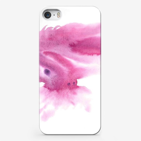 Чехол iPhone «Cute cartoon watercolor raspberry catfish with fluffy mustache - Акварельный малиновый сом с пушистыми усами»