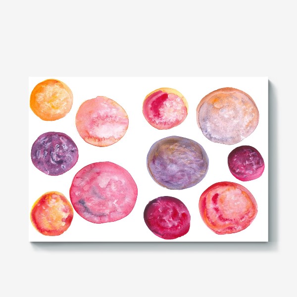 Холст «Colorful volumetric shiny balls with light highlights on a surface - Объемные блестящие шарики со светлыми бликами»
