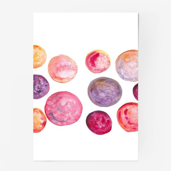 Постер «Colorful volumetric shiny balls with light highlights on a surface - Объемные блестящие шарики со светлыми бликами»