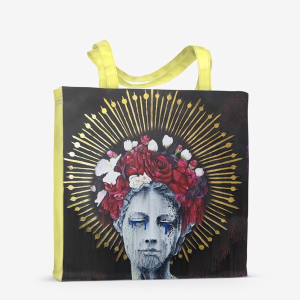 Сумка-шоппер «Ренессанс или декаданс? Бюст статуи в слезах, короне и цветочном венке»