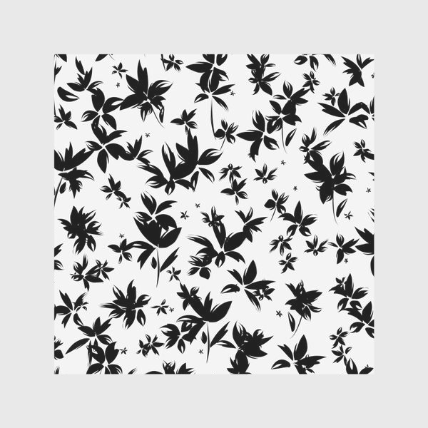 Скатерть «чёрно-белые цветы гуашь»