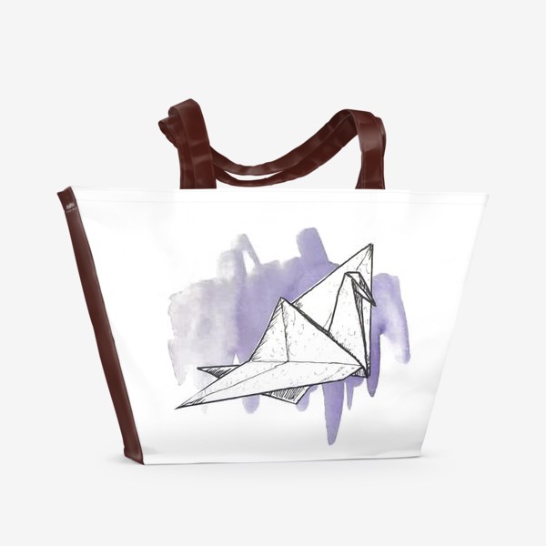 Пляжная сумка «Оригами журавль»