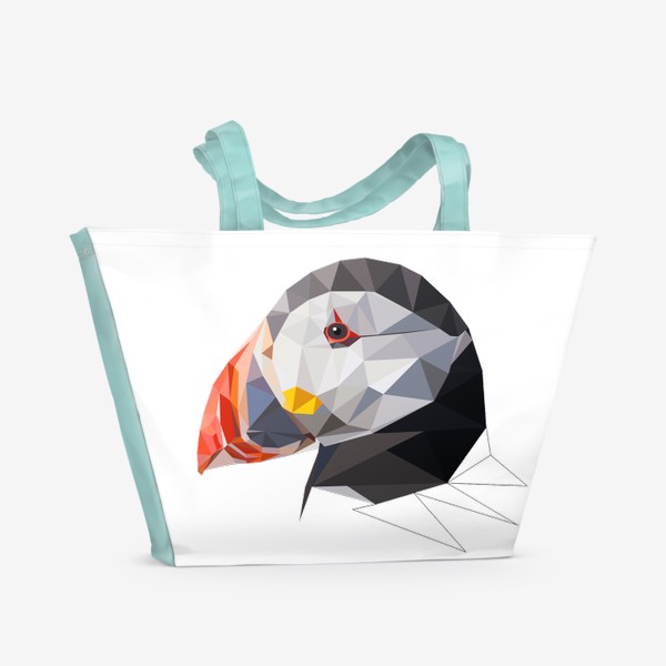 Пляжная сумка «Паффин, Тупик, Северные птицы»