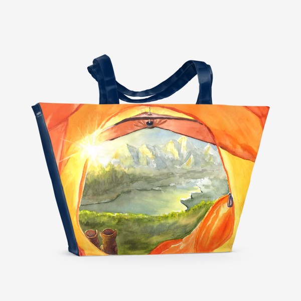 Пляжная сумка «Поход Природа Горы Палатка»