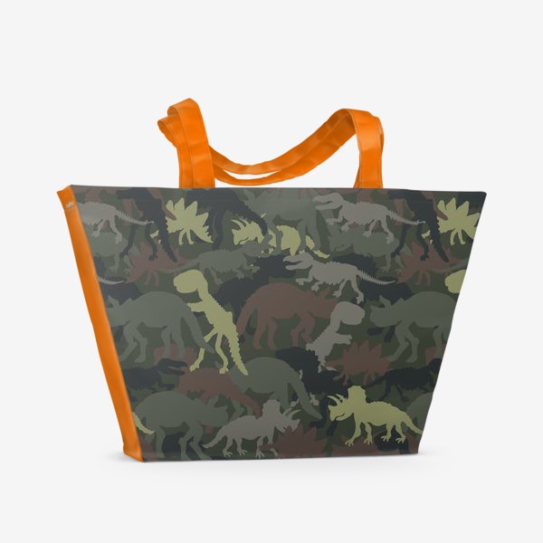 Пляжная сумка «Динозавры хаки»