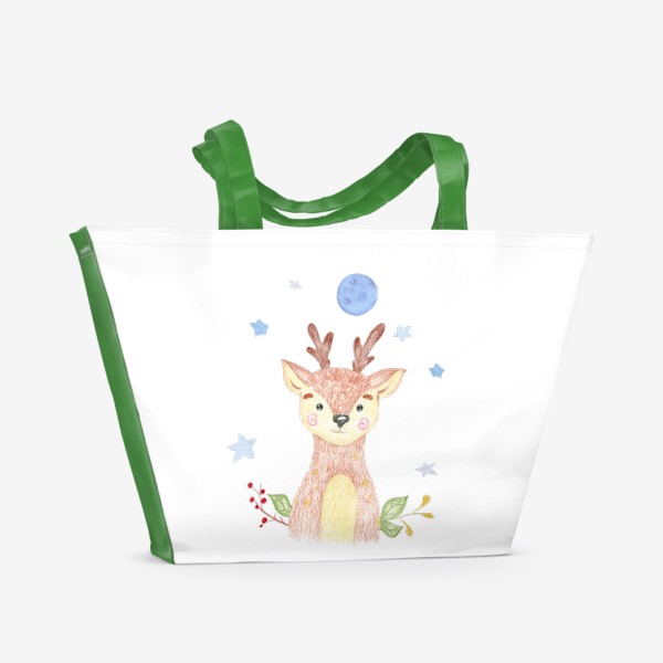 Пляжная сумка «Милый оленёнок с рожками »