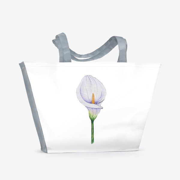 Пляжная сумка «Белый цветок калла.»