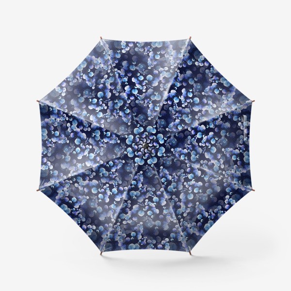 Зонт «Нежные голубые веточки на темно-синем фоне. Акварельный паттерн»