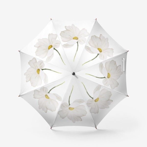 Зонт «Белый пион акварелью»