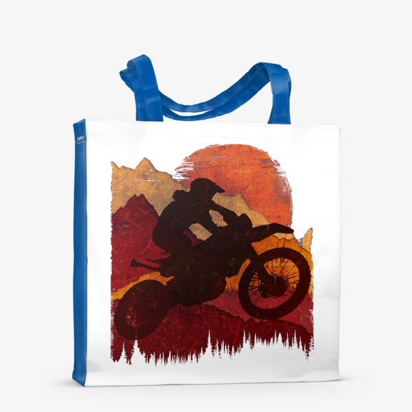 Сумка-шоппер «Мотоцикл, байкер и дорога»