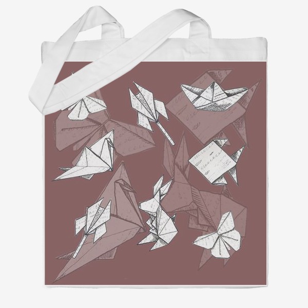 Сумка хб «Паттерн оригами полупрозрачный»