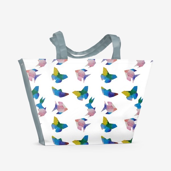 Пляжная сумка «Паттерн цветной оригами»