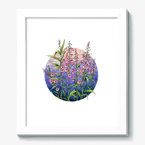 Картина «Иван чай, цветы, лето, круг»