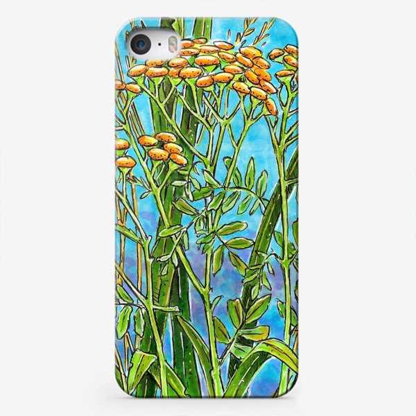 Чехол iPhone «Пижма, цветы, трава, круг»