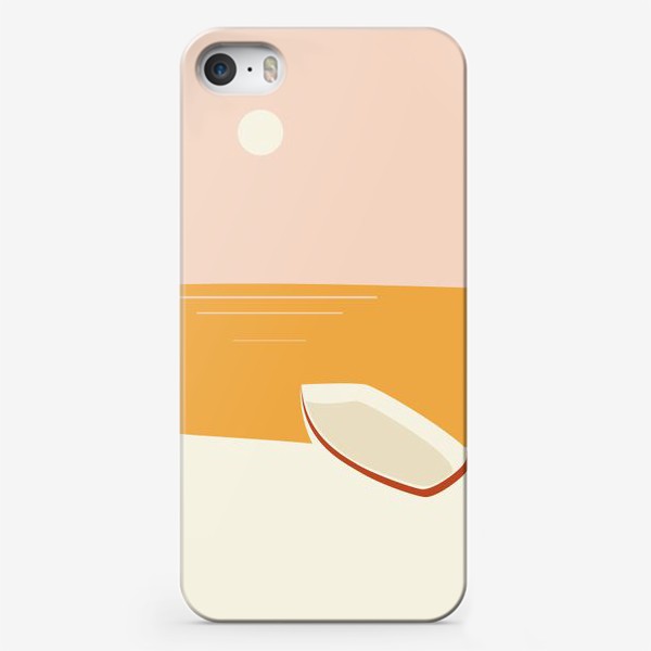 Чехол iPhone «Абстракция пляж, море, лодка и солнце»