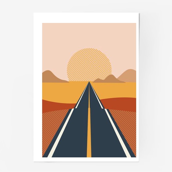 Постер «Абстракция дорога к солнцу»